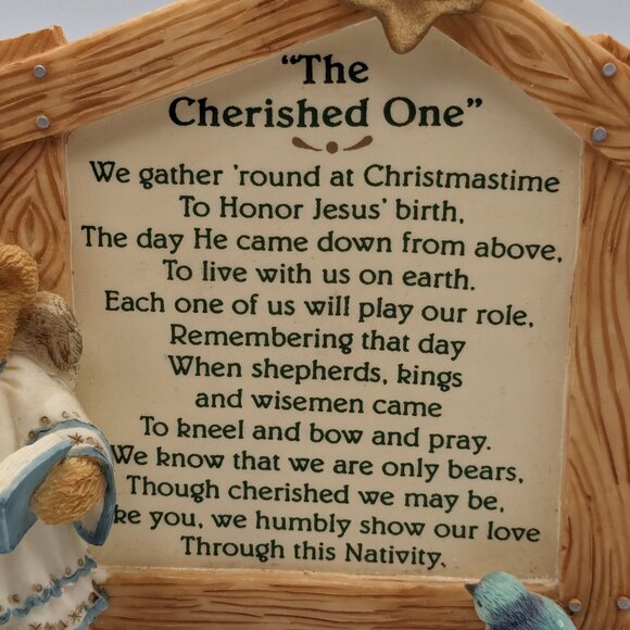 Cherished Teddies Nativity Prayer Plaque "The Cherished One" (176362S) 1996 - Picture 3 of 11